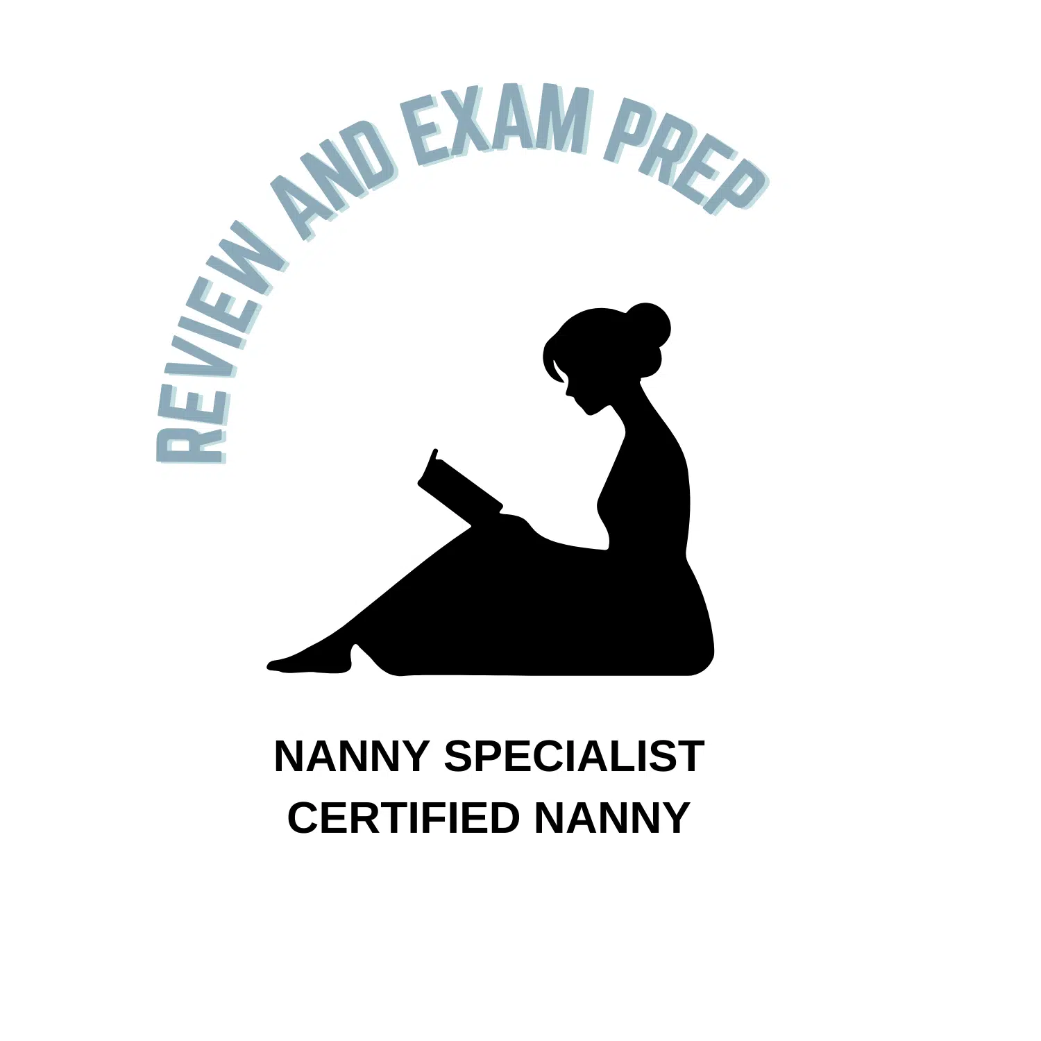 Nanny review class logo of woman reading